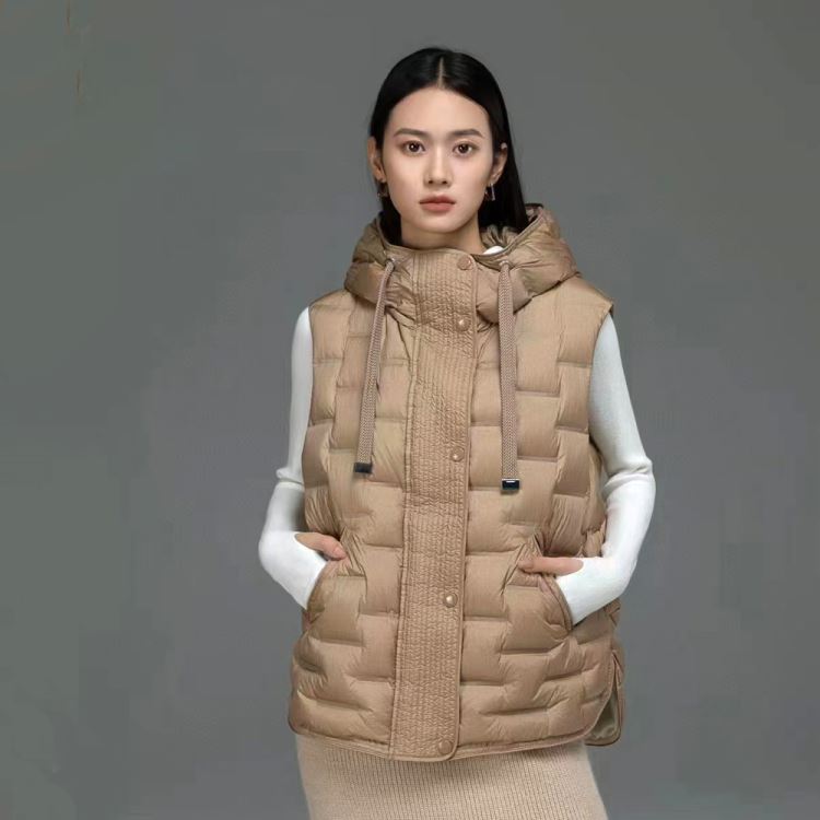 時尚輕型保暖白鴨絨羽絨背心外套羽絨衣女【25-25-8002-25】ibella 艾貝拉