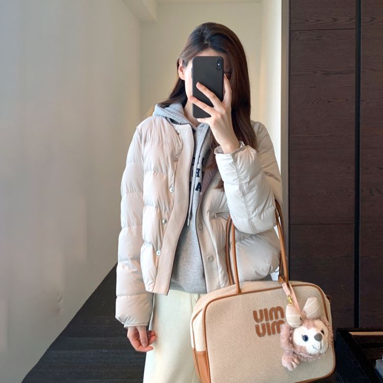 保暖圓領白鴨絨羽絨衣羽絨短外套女【25-25-8005-25】ibella 艾貝拉