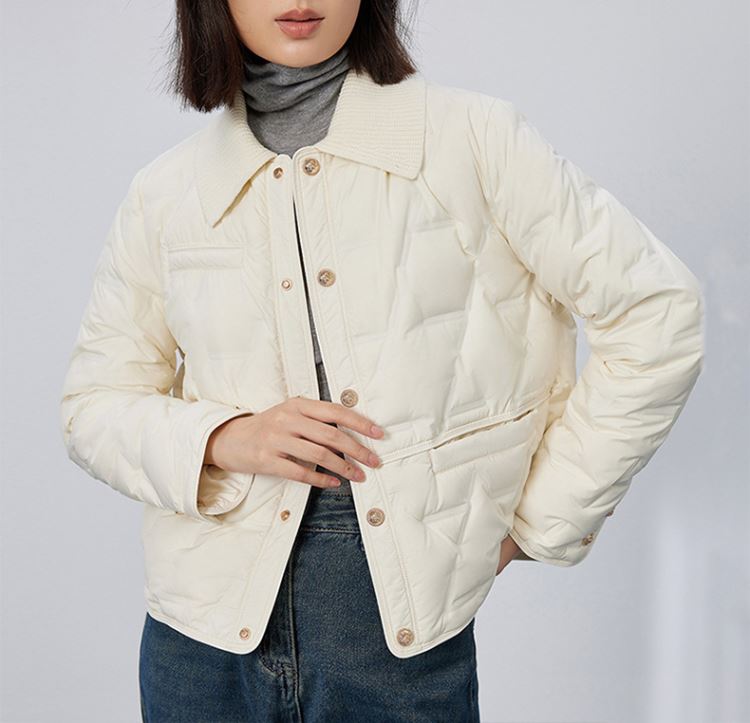 小香風保暖白鴨絨羽絨外套羽絨衣女中大尺碼【25-25-8QRX8818-25】ibella 艾貝拉