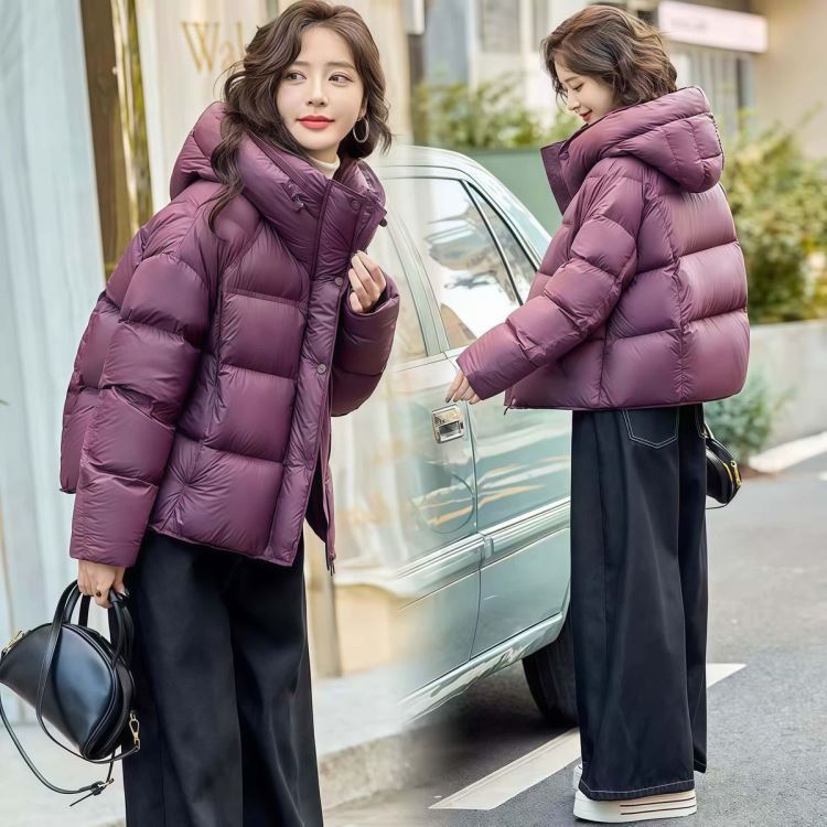 女短款連帽寬鬆麵包服加厚羽絨保暖外套【28-25-8C037-25】ibella 艾貝拉
