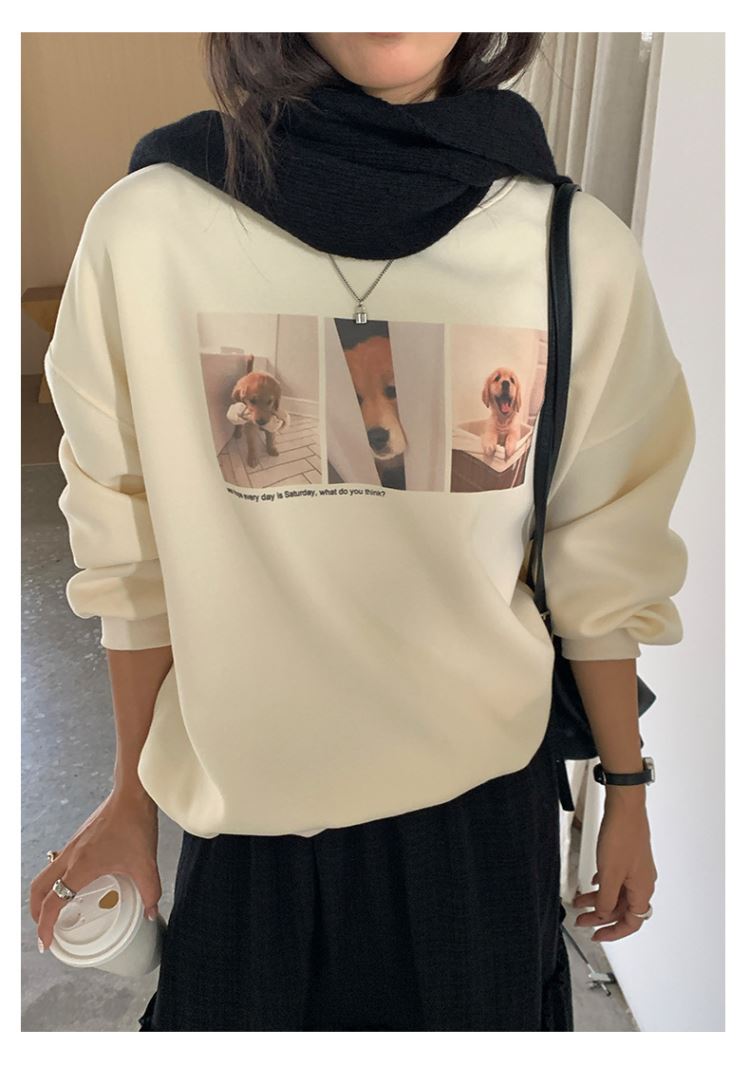 狗狗印花長袖T恤棉T長袖上衣韓版【29-21-8H1BF530079-25】ibella 艾貝拉