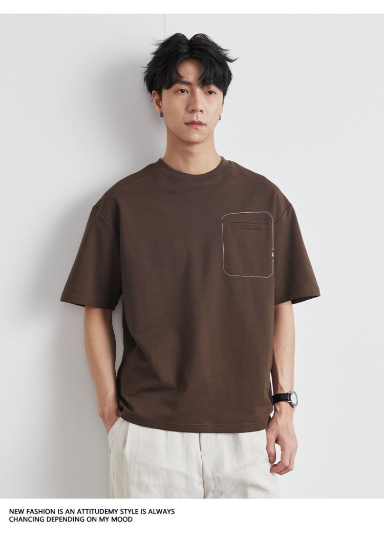 男簡約休閒圓領口袋短袖t恤寬鬆上衣【38-11-8SF8774-25】ibella 艾貝拉 6