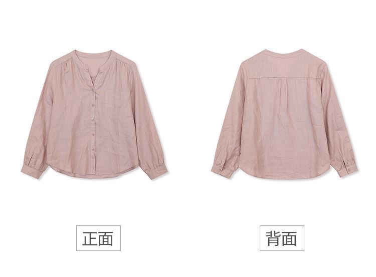 文青亞麻長袖襯衫寬鬆簡約棉麻上衣女【75-12-87115-26】ibella 艾貝拉 9