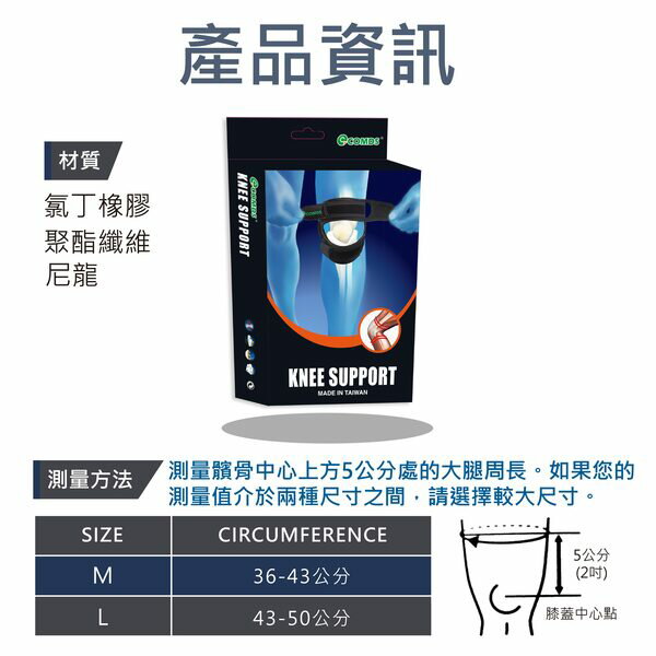 MIT COMDS 康得適 雙帶型護膝VU-02 (支撐髕骨/減震負荷/單入裝) 6