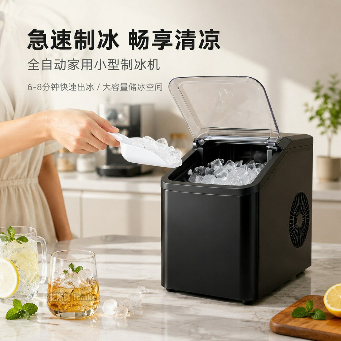 【110V子彈冰】製冰機 全自動製冰機 小型製冰機 迷你製冰機 家用製冰機 辦公室製冰機 宿舍製冰機 露營製冰機 擺攤用製冰機 咖啡廳專用 快速出冰 免接管