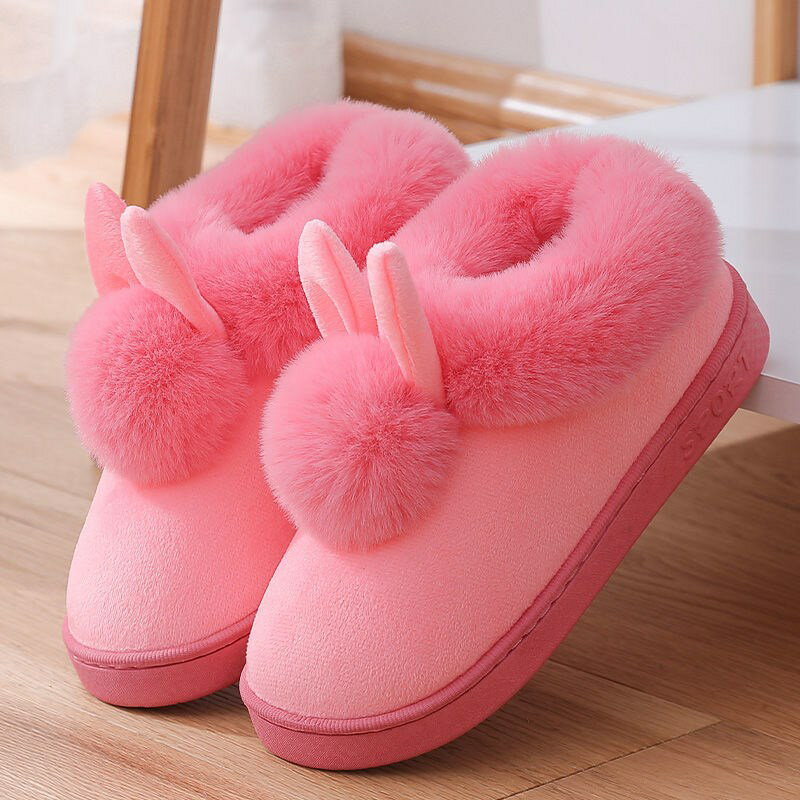 棉拖鞋女冬季保暖居家親子棉鞋舒適月子鞋室內外厚底防滑包跟棉鞋 1