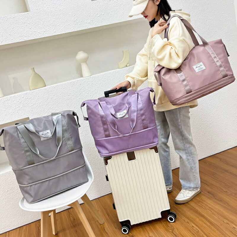 旅行包 掛箱包 行李袋 大容量手提短途旅行包可套拉桿箱女輕便出差旅游便攜行李收納袋男