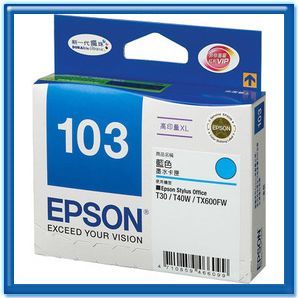 EPSON T103250 NO.103 原廠藍色高容量XL墨水匣