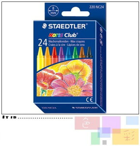 STAEDTLER 快樂學園MS220NC24 無毒安全防水油腊筆 24色