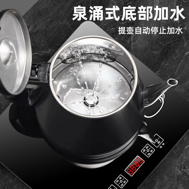 110V出口全自動上水電熱水壺智慧加抽水電茶爐桌面一體煮茶泡茶機