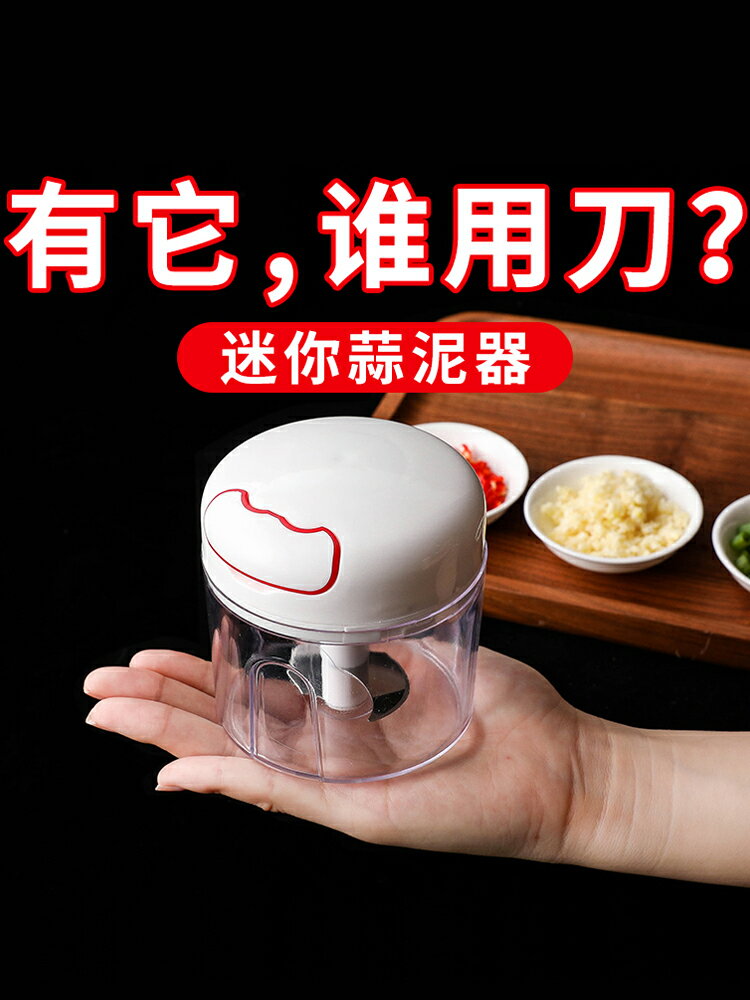 手動式迷你蒜泥器家用廚房搗蒜泥神器小攪碎機拉大蒜切蒜末絞蒜器
