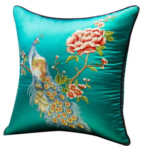 新中式刺繡花抱枕套客廳紅木沙發靠背不含芯腰枕靠枕頭中國風靠墊【林之舍】