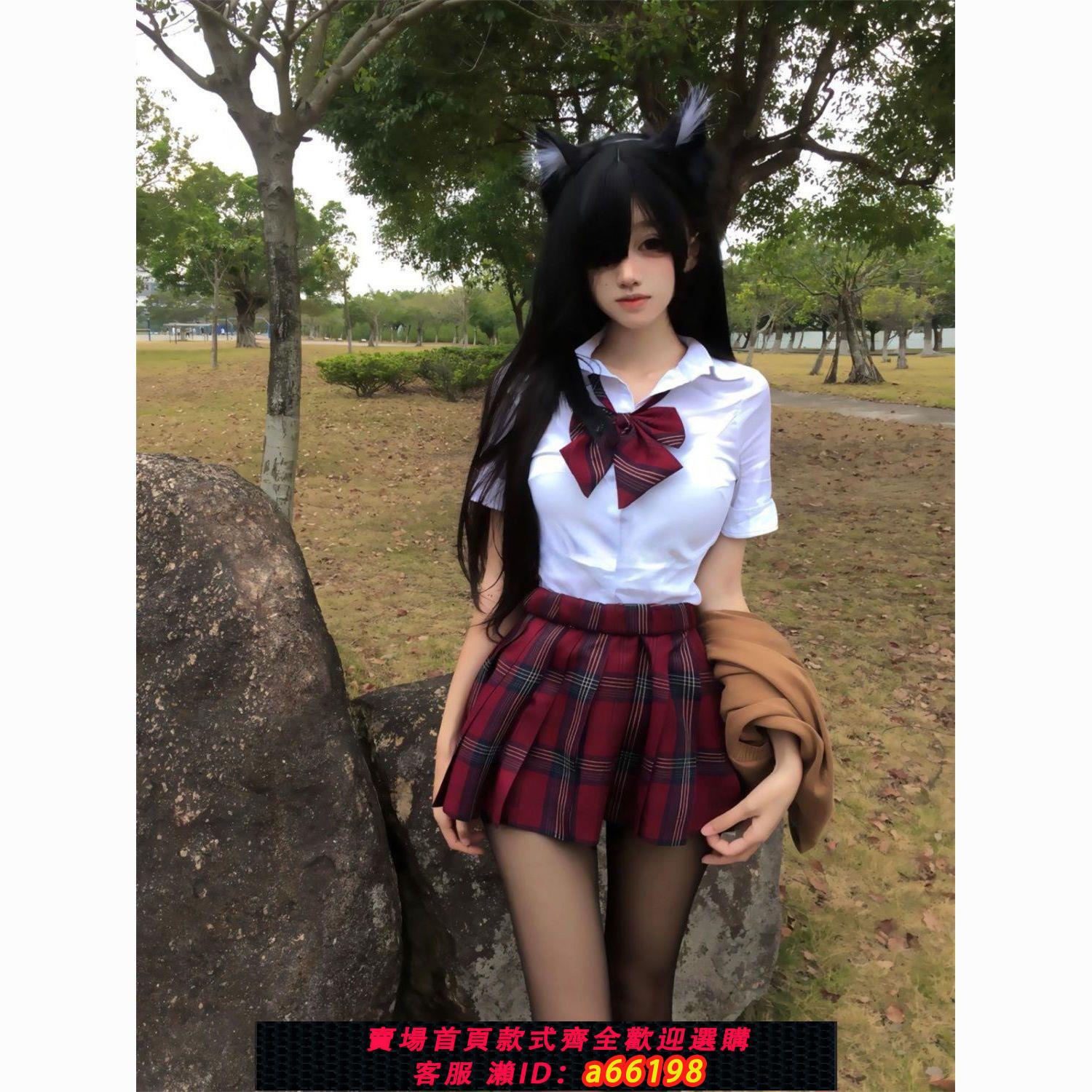 【臺灣公司 可開發票】jk制服正版原創緊身襯衫彈力收腰顯瘦襯衫高腰半身裙短裙套裝夏