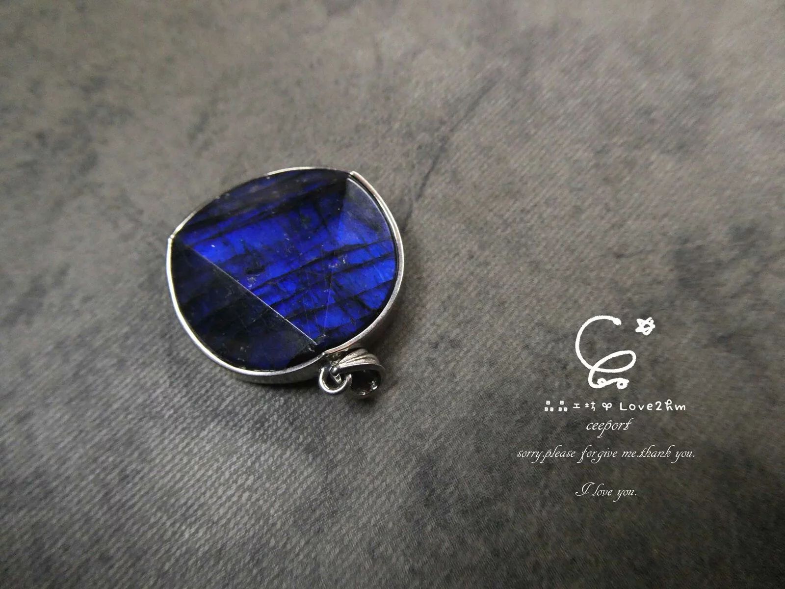 拉長石大衛星 拉長石 純銀吊墜 925純銀 晶晶工坊-love2hm 26262