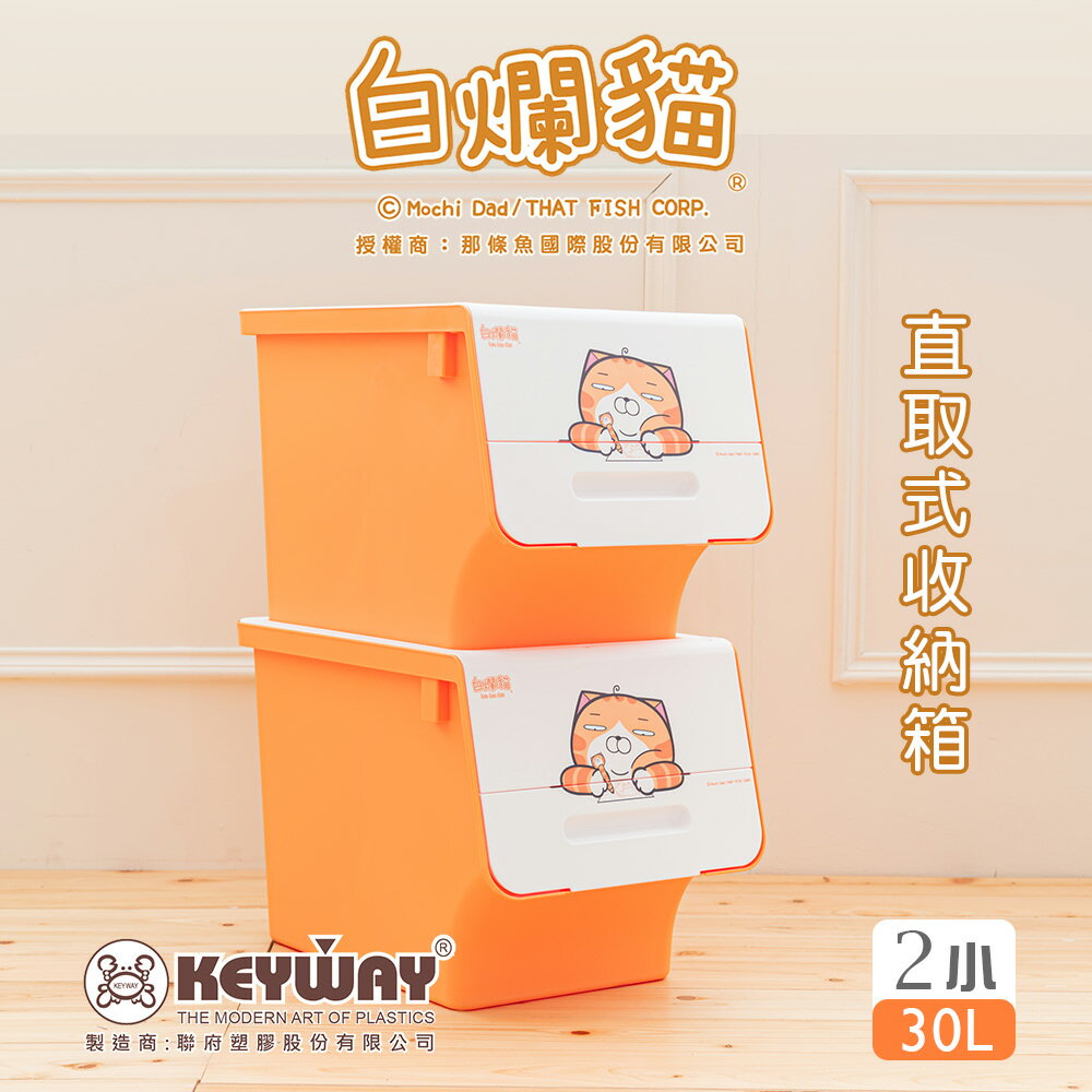 聯府/掀蓋式/收納箱 【30L/兩入】新白爛貓直取式收納箱 正版授權 dayneeds