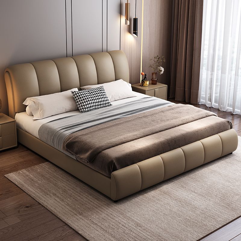 優樂悅~杰洛克輕奢皮床1.5米現代簡約主臥室雙人床實木軟包1.8米科技布床