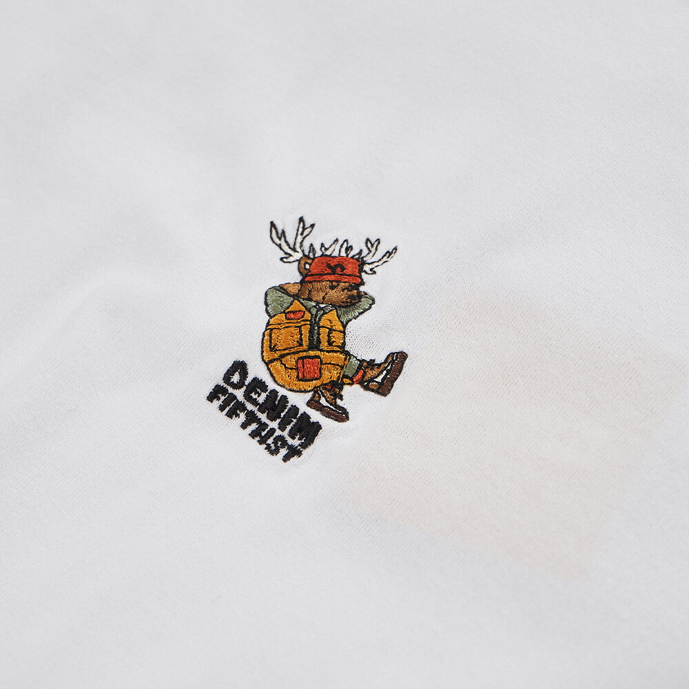 女裝 寬版動物窺腳繡花短袖T恤-白色 (571015) 【5th STREET】【APP下單享4%回饋】 3