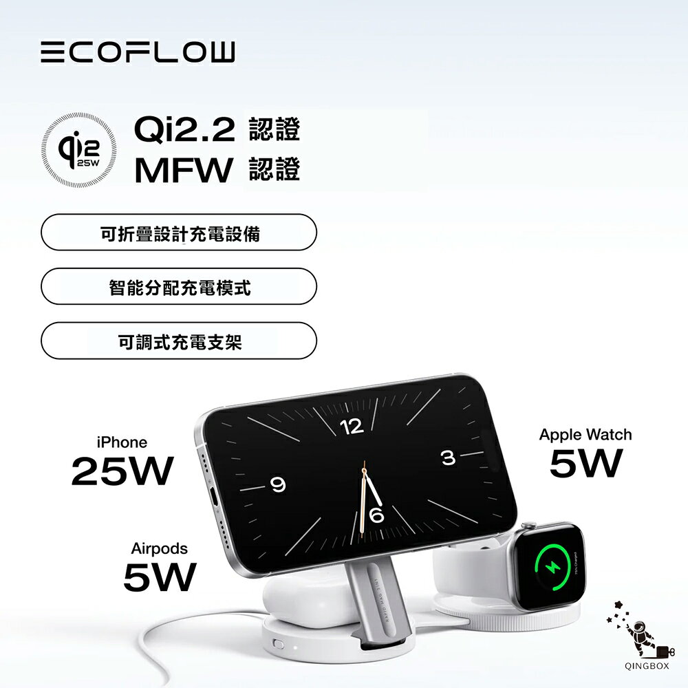 EcoFlow 正浩 EFMC3IN1 Rapid Mag 35W 三合一折疊無線充電器