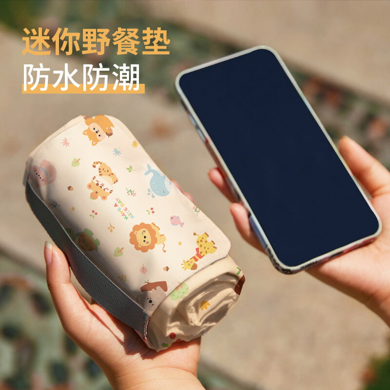 超輕迷你野餐墊口袋式可攜式戶外露營沙灘墊防水防潮墊子可折疊地席