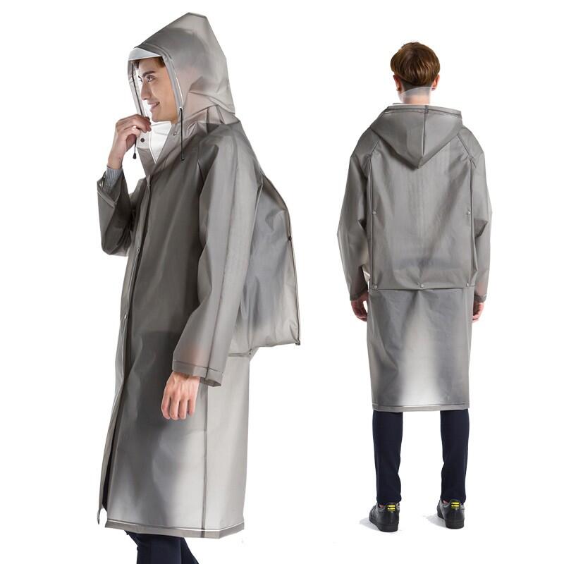 成人背包分體雨衣 長款戶外徒步旅遊男生女生時尚透明防雨便攜雨衣 帽簷雨具
