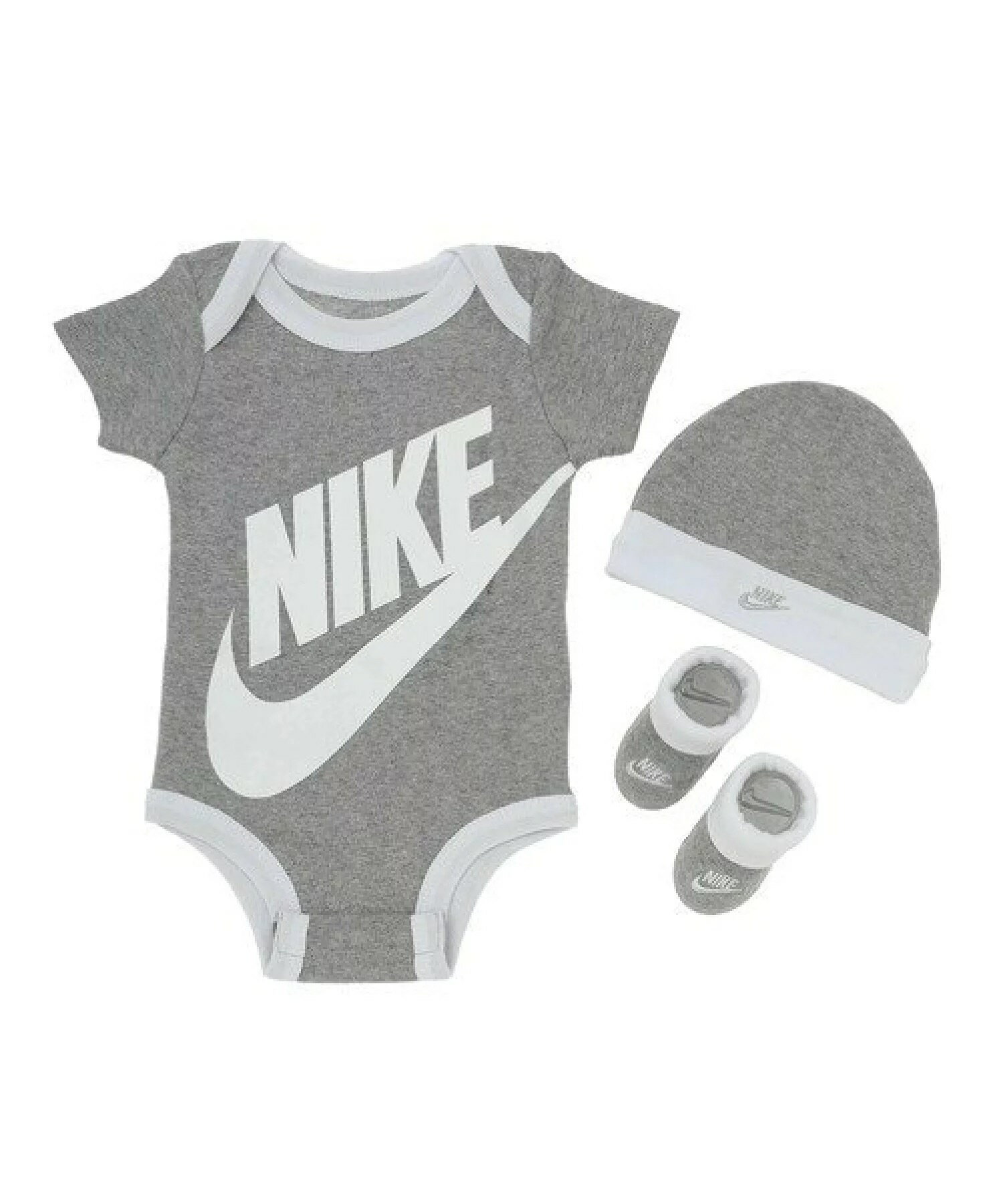 日本直送🇯🇵NIKE 寶寶裝 0-6M 男寶 女寶 新生兒 嬰幼兒 包屁衣 帽子 襪子 三件組 經典素色 【小福部屋】 3