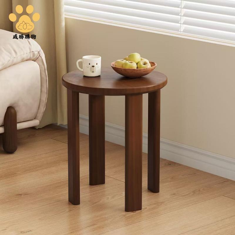 實木疊疊凳家居多功能矮凳餐廳凳臥室圓凳椅子 輕奢板凳新中式邊幾 822