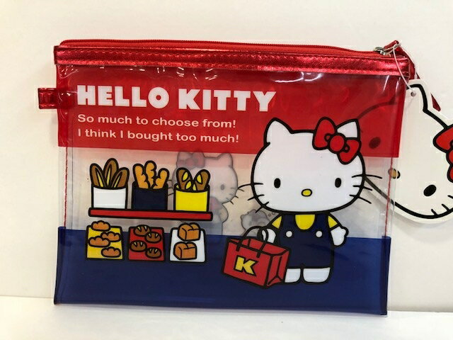 【震撼精品百貨】Hello Kitty 凱蒂貓 Hello Kitty 凱蒂貓化妝包-透明麵包 震撼日式精品百貨