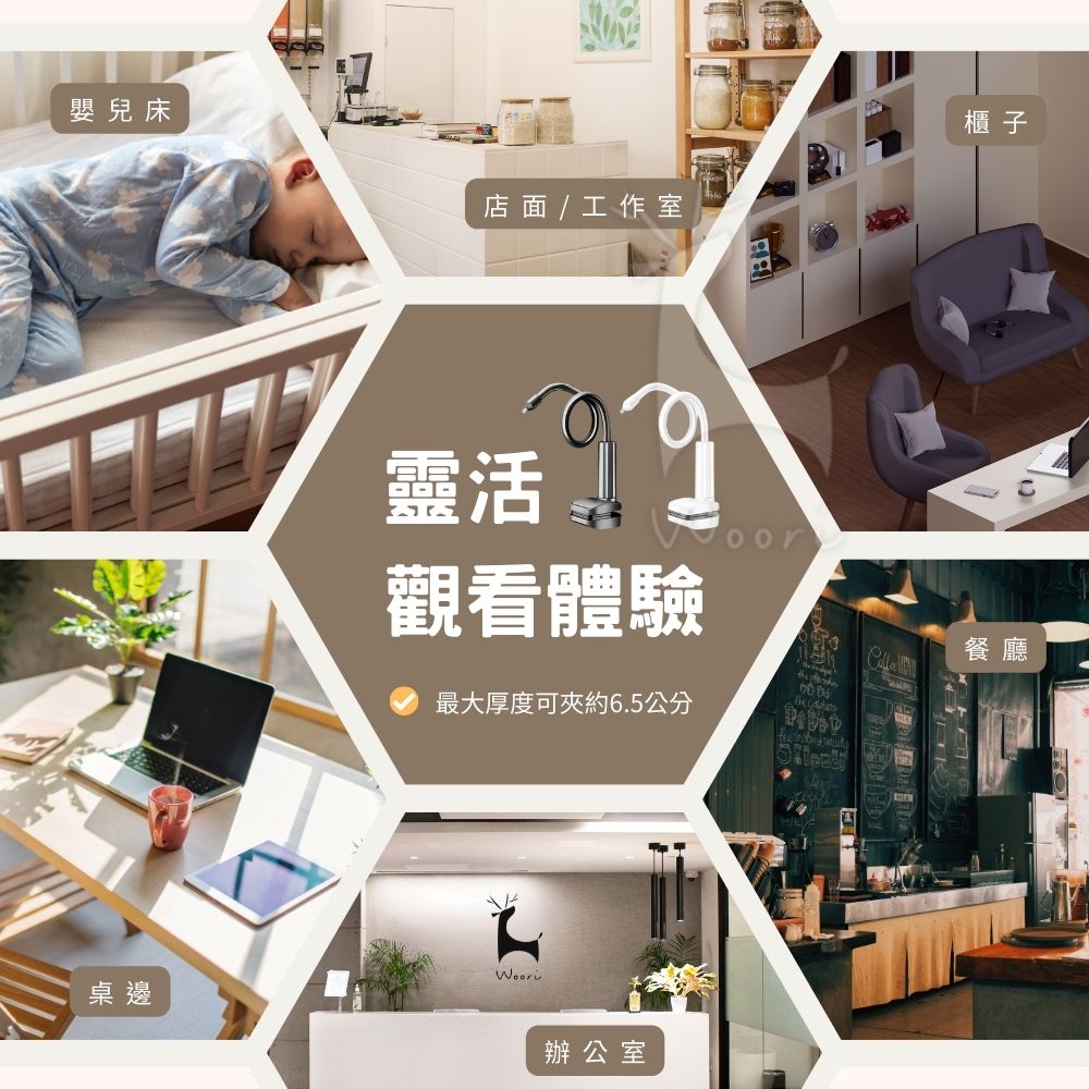 嬰兒床攝影機固定夾 免打孔免鑽孔 監視器支架 小米 創米 米家雲台版 攝影機支架  1/4牙支架 監視器固定座 免釘支架 2