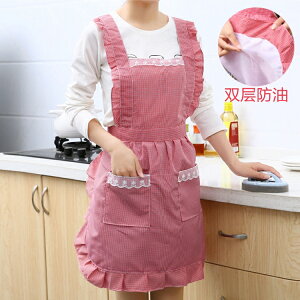 韓版時尚圍裙防水廚房防油圍腰公主可愛女做飯成人罩衣長袖