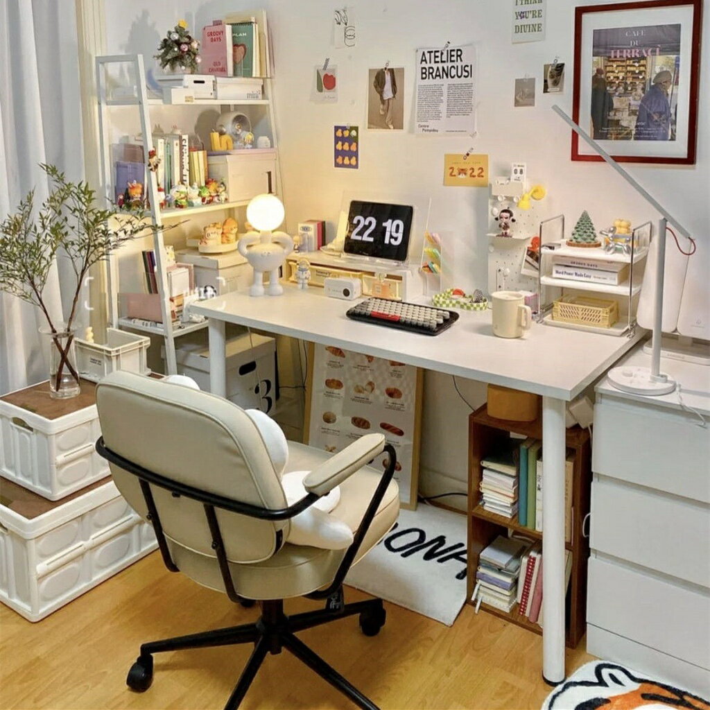 【精品家居】簡約現代 女生書桌 學生書桌 家用長方形桌子 小戶型簡易電腦桌 化妝桌子 白色桌子