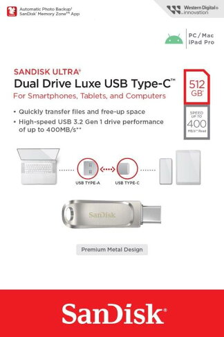 SanDisk 512GB 512G Ultra LUXE TYPE-C 【SDDDC4-512G】SD USB 3.2 OTG 雙用隨身碟 iphone 15 2