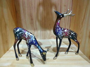 巴基斯坦銅雕工藝品情侶對鹿禮品擺件發財有鹿1入