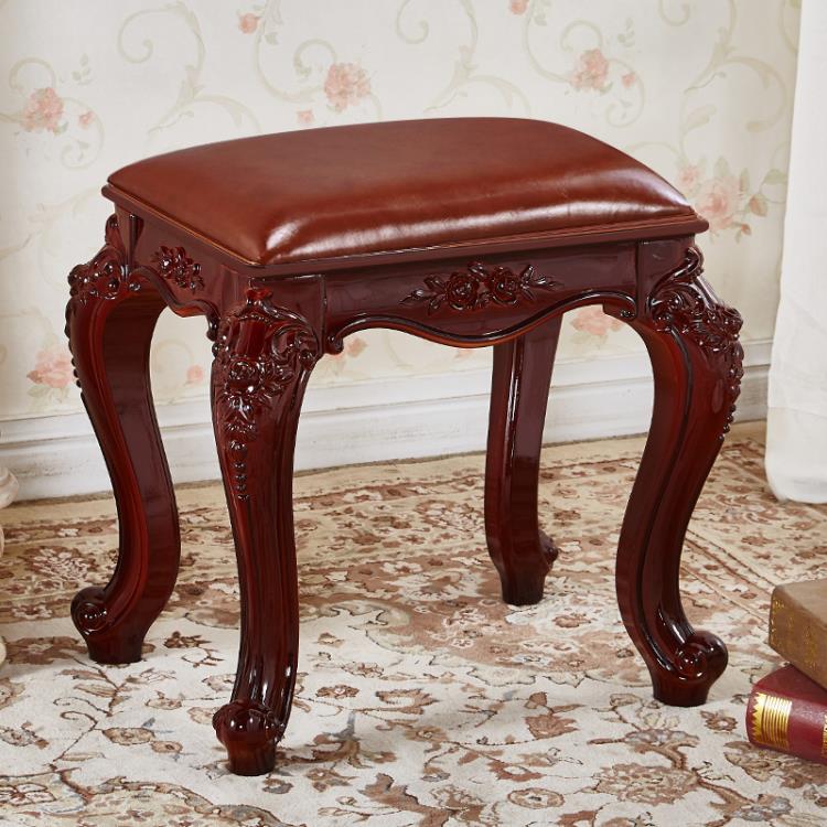 欧式梳妆台凳子家用古筝凳子琴凳成人美式化妆椅中式方凳卧室圆凳