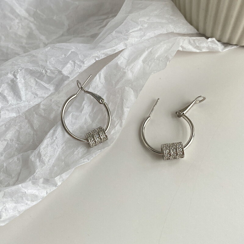 925純銀小蠻腰耳環女年新款潮個性耳圈時尚冷淡風高級感耳飾 3