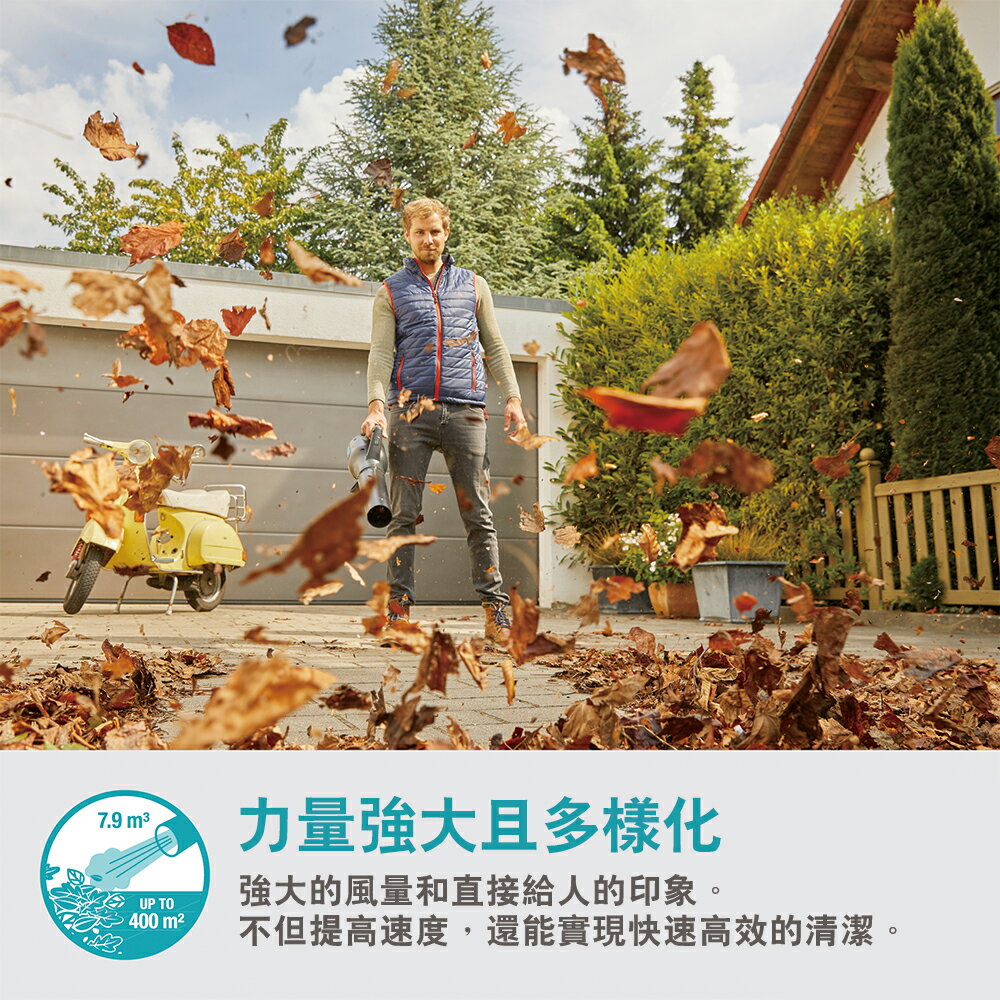 【GARDENA 景觀園藝】 鋰電吹葉機PowerJet 18V P4A 14890 8 【GARDENA 景觀園藝】 鋰電吹葉機PowerJet 18V P4A 14890 8