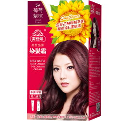 美吾髮葵花亮澤染髮霜(5V葡萄紫棕)【愛買】