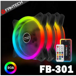 FANTECH FB-301 雙光圈遙控RGB燈效電腦風扇套組