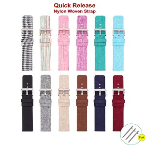 毛呢尼龍錶帶 16182022mm 彩虹帆布編織錶帶通用智慧手錶帶代用適用於三星Samsung Galaxy