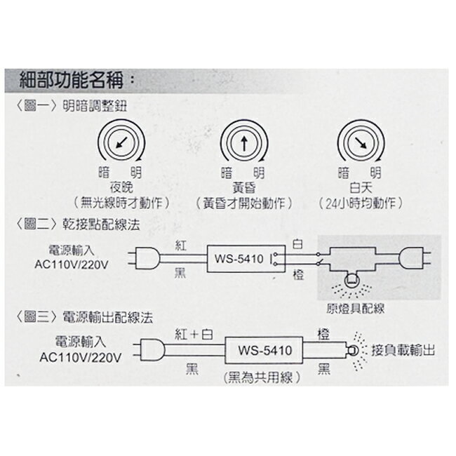 伍星 小不點二號四線式自動感應器 WS-5410W 單孔卡式 配合國際牌星光蓋板 WS5410W MIT 2