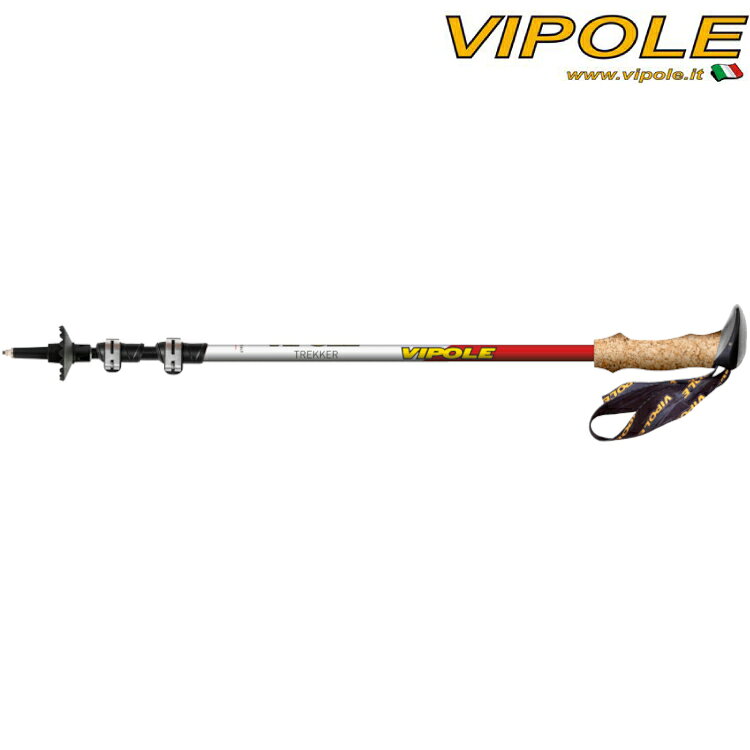 VIPOLE 義大利 Trekker Cork 雙快調登山杖 VI-S2509 紅 (單支)