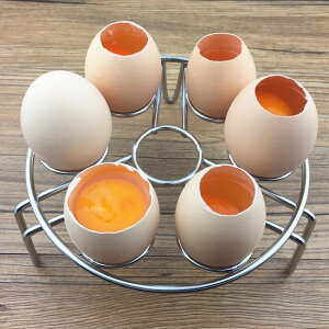 304不銹鋼蛋托蒸架高腳雞蛋煮杯子創意蒸格籠鐵板燒烤箱雞蛋布丁1入