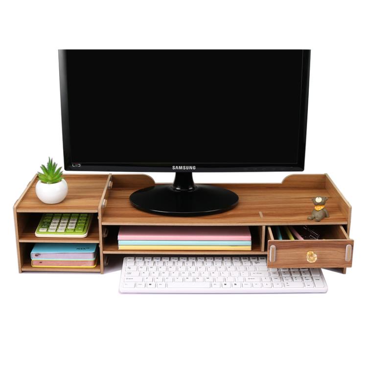 台式顯示器屏電腦增高架子辦公室底座支架桌面鍵盤收納抽屜置物架