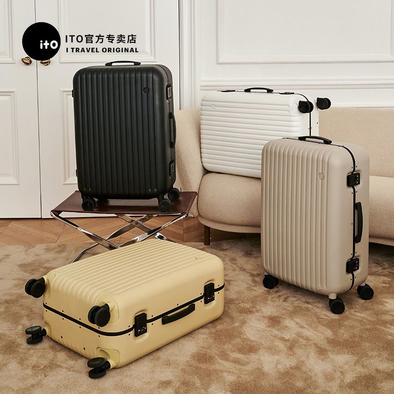 【官方正品】ITO行李箱女拉桿箱25寸登機皮箱輕便鋁框箱男新款磨砂防刮旅行箱-貼心優衣家居