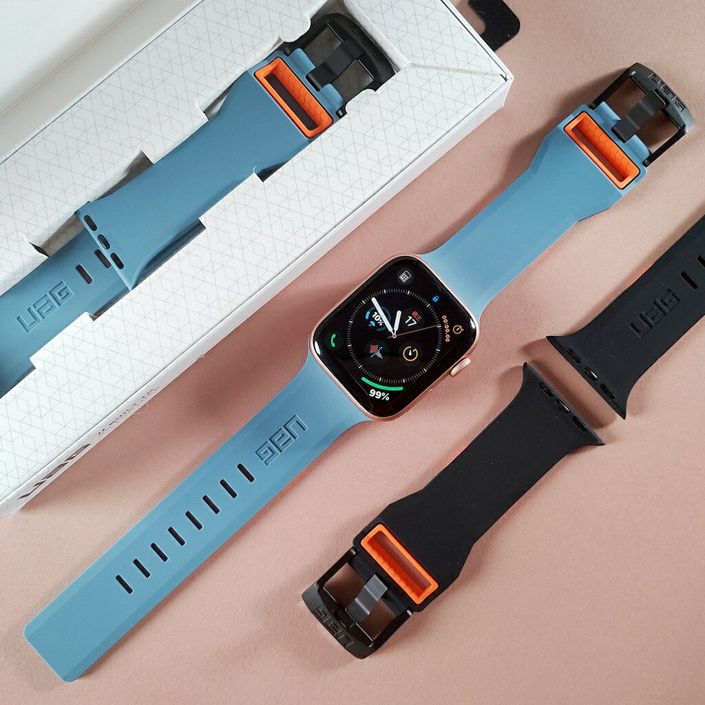 UAG雙色硅膠錶帶適用於apple watch 8 ultra49mm 蘋果手錶 87654代45mm 41mm錶帶