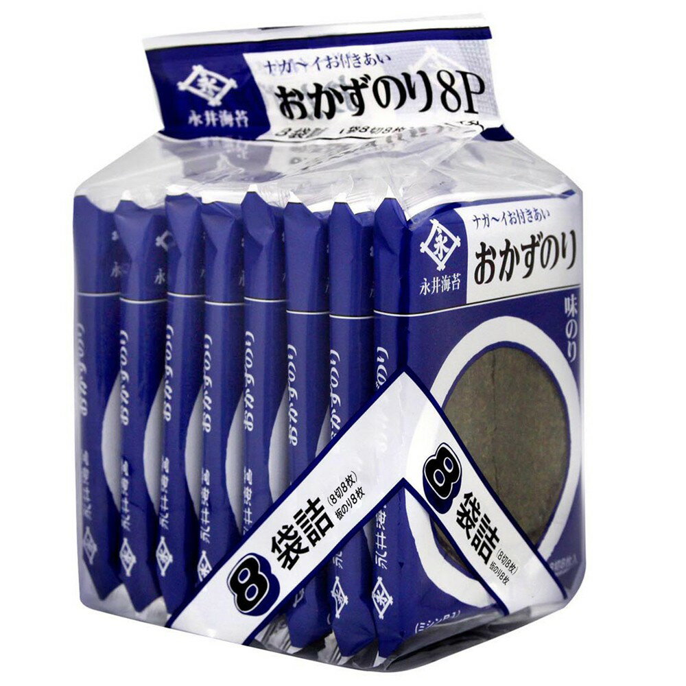 【江戶物語】永井海苔 味付海苔片 8切6枚X8袋入 最高品質 8+1袋入 日本海苔片 日本零食 零嘴點心 日本原裝進口 1