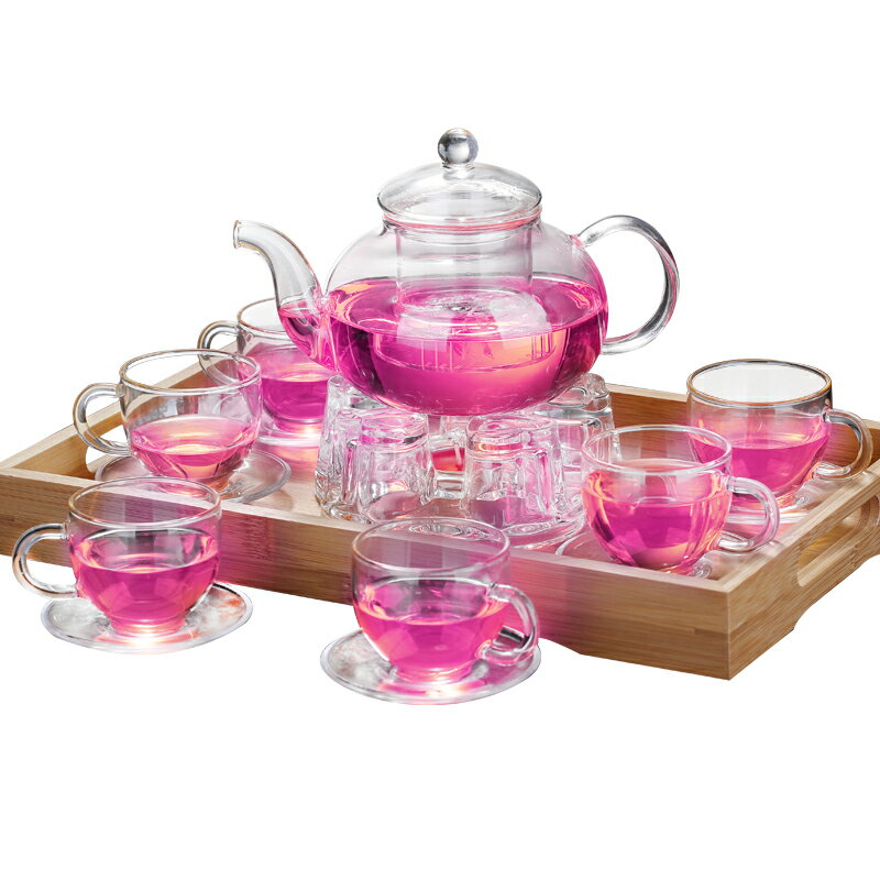 加厚玻璃茶壺耐熱高溫過濾泡茶壺花茶壺玻璃茶具套裝整套水壺家用