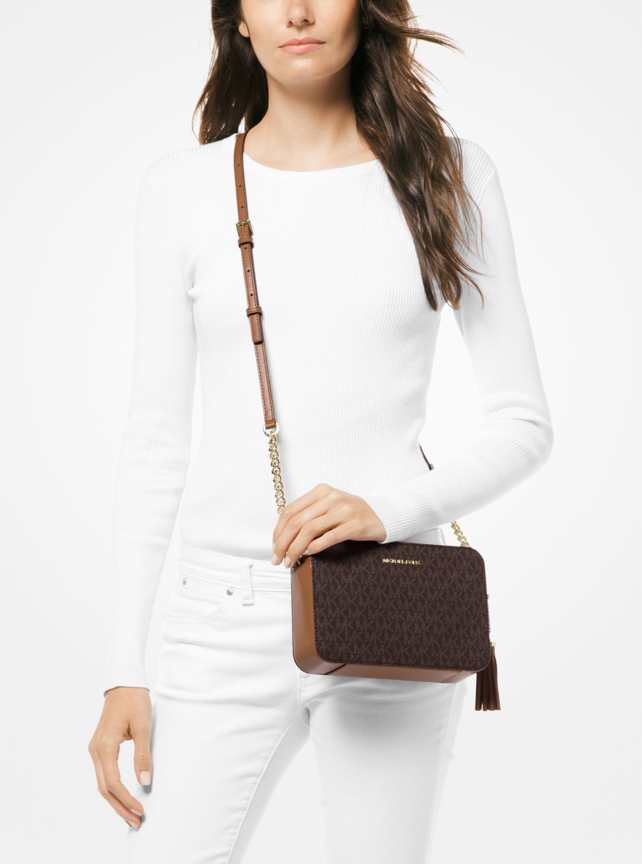 精選★MICHAEL KORS Ginny中號徽標單肩斜挎包OUTLET32F8GF5M2B(現貨+預購)【夏日美包★菲尼斯 國際精品↘3折起】 8