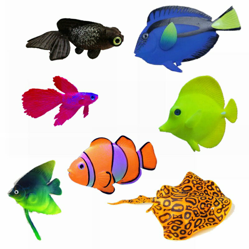 小型桌面魚缸造景模擬魚裝飾品創意夜光矽膠金魚會隨水遊動假魚