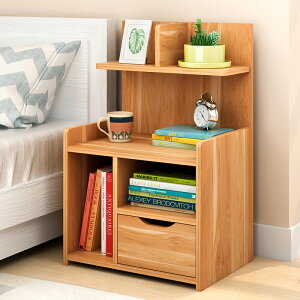 簡易床頭柜簡約現代多功能儲物柜仿實木小柜子北歐迷你床頭收納柜