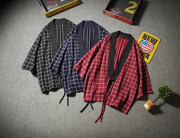 FINDSENSE H1 2018 夏季 新款 男 日本 復古風 格子 棉麻透氣 開衫 加大碼防曬衣 休閒 潮上衣 外套